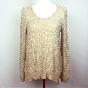 Anthro Moth Oversized Sweater, Beige, Size M